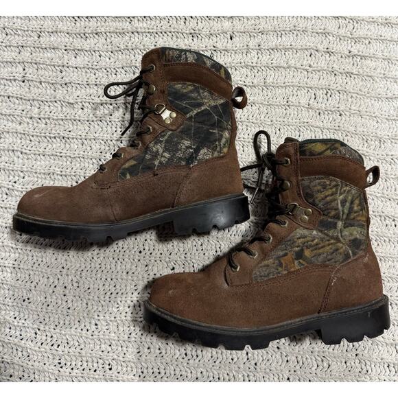 Brahma Hunter Boots Hiking Winter Leather Men's Size 7 Camo Brown Thinsulate - Picture 2 of 9